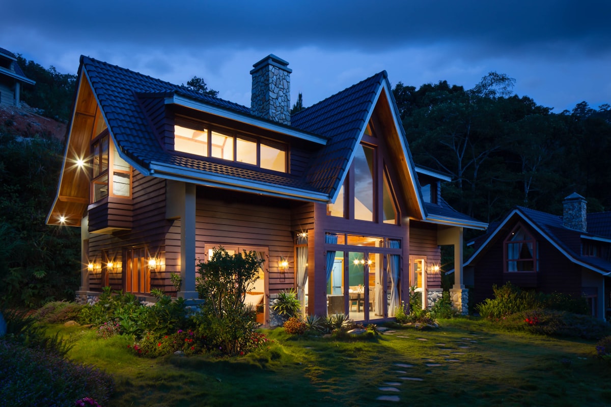 Modern single-family house in a residential area